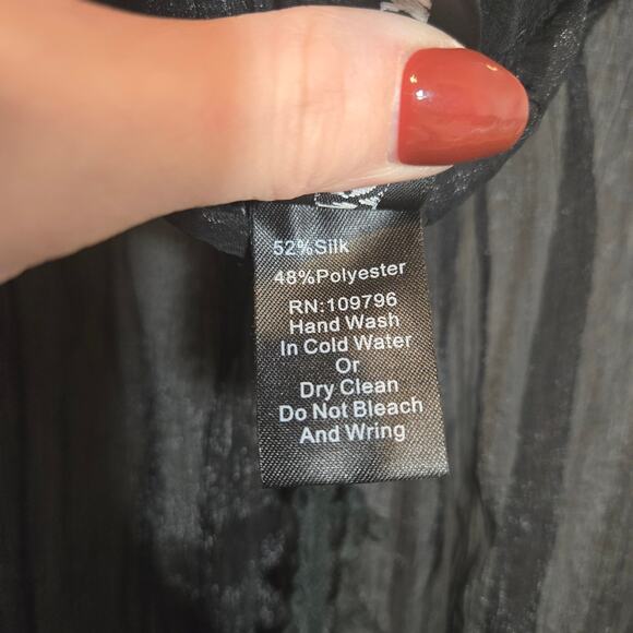 Vtg Pretty Angel Silk Maxi Skirt Large Sheer Witch Whimsygoth Grunge Fairy Boho - Picture 6 of 7